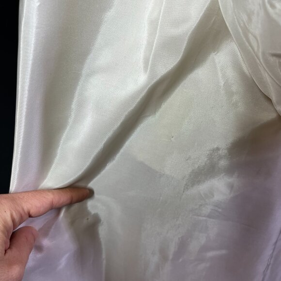 Vintage 60s or early 70s Cream Wedding Dress Lace High Waist *Flaws - Picture 14 of 16